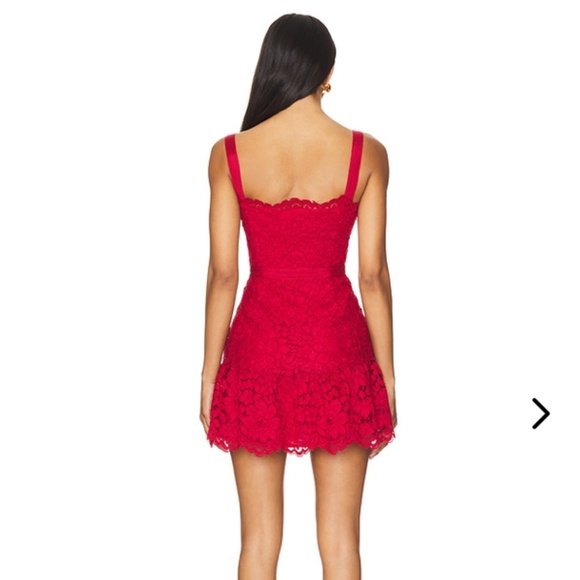 Saylor Verena Red Lace Mini Dress - Picture 2 of 9
